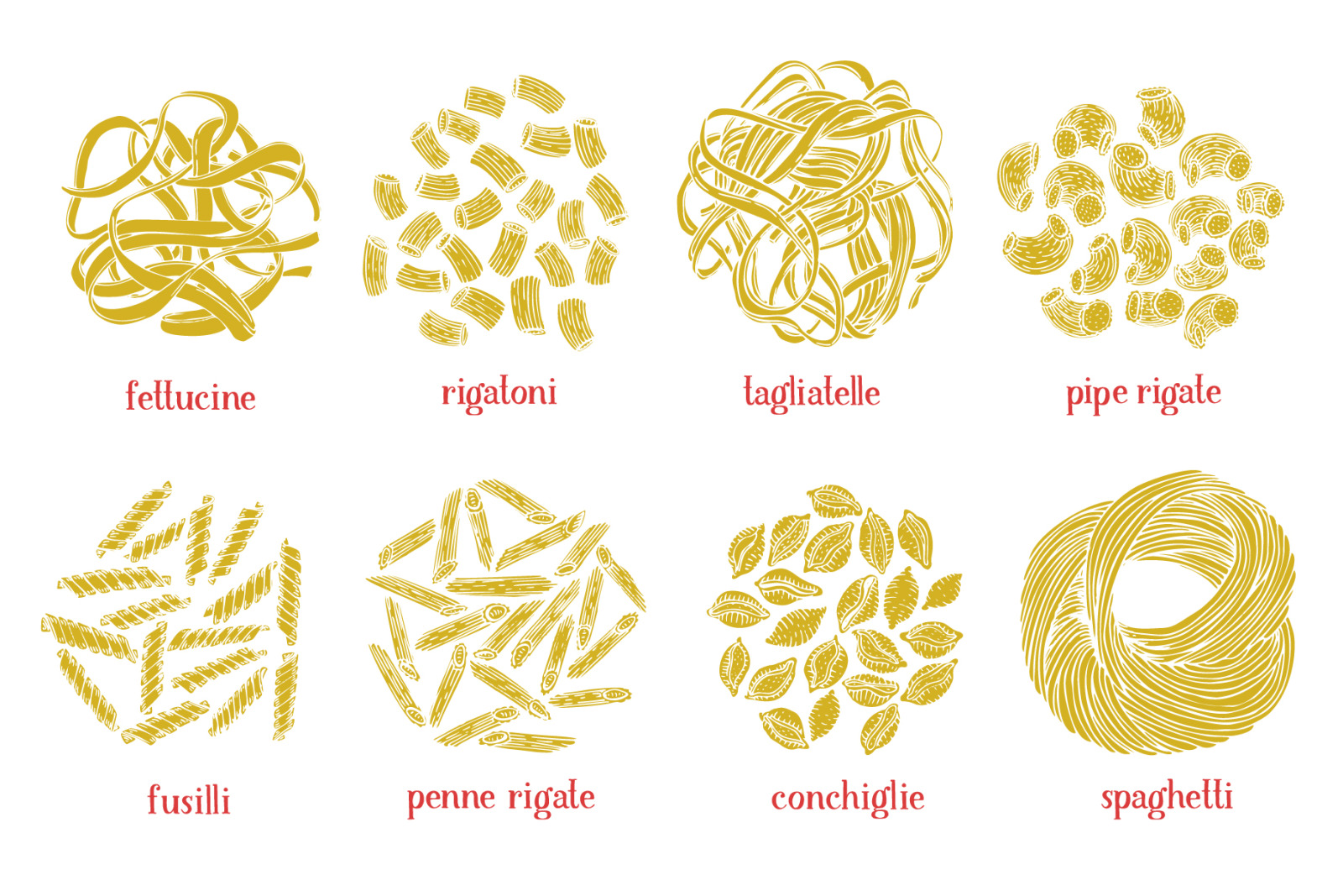 Pasta Vector Collection Pasta Vector Collection
