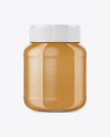 Glass Jar with Peanut Butter Mockup - Front View