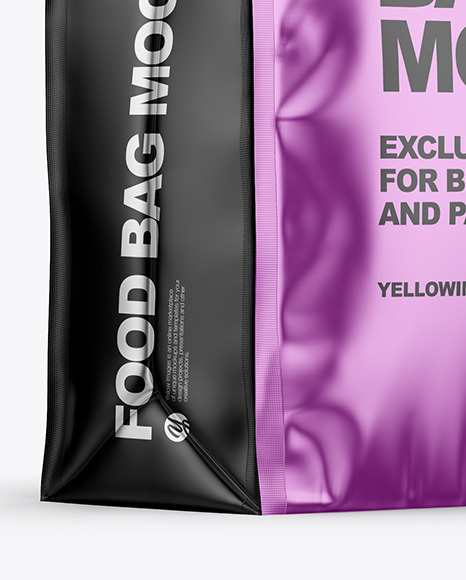 Matte Metallic Food Bag Mockup