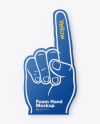 Fabric Sports Fan Foam Hand Mockup