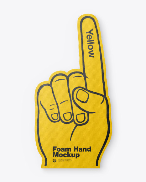 Fabric Sports Fan Foam Hand Mockup