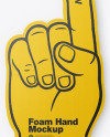 Fabric Sports Fan Foam Hand Mockup