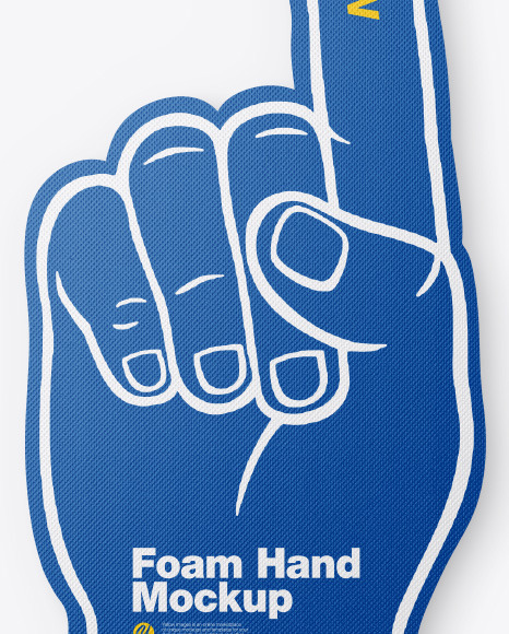 Fabric Sports Fan Foam Hand Mockup