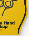 Fabric Sports Fan Foam Hand Mockup