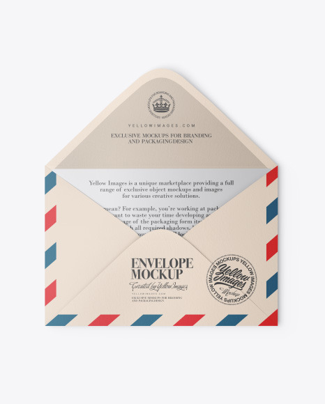 Textured Envelope w/ Postcard Mockup