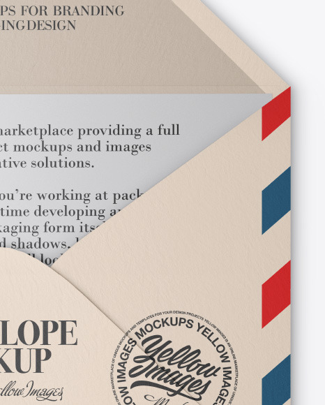 Textured Envelope w/ Postcard Mockup