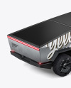 Electric Pickup Truck Mockup - Back Half Sid View