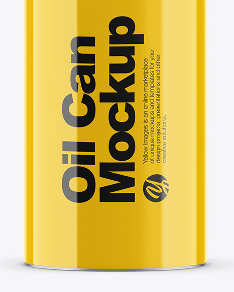 Glossy Oil Tin Can Mockup