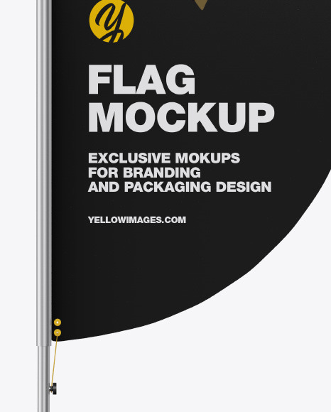 Glossy Convex Flag Mockup