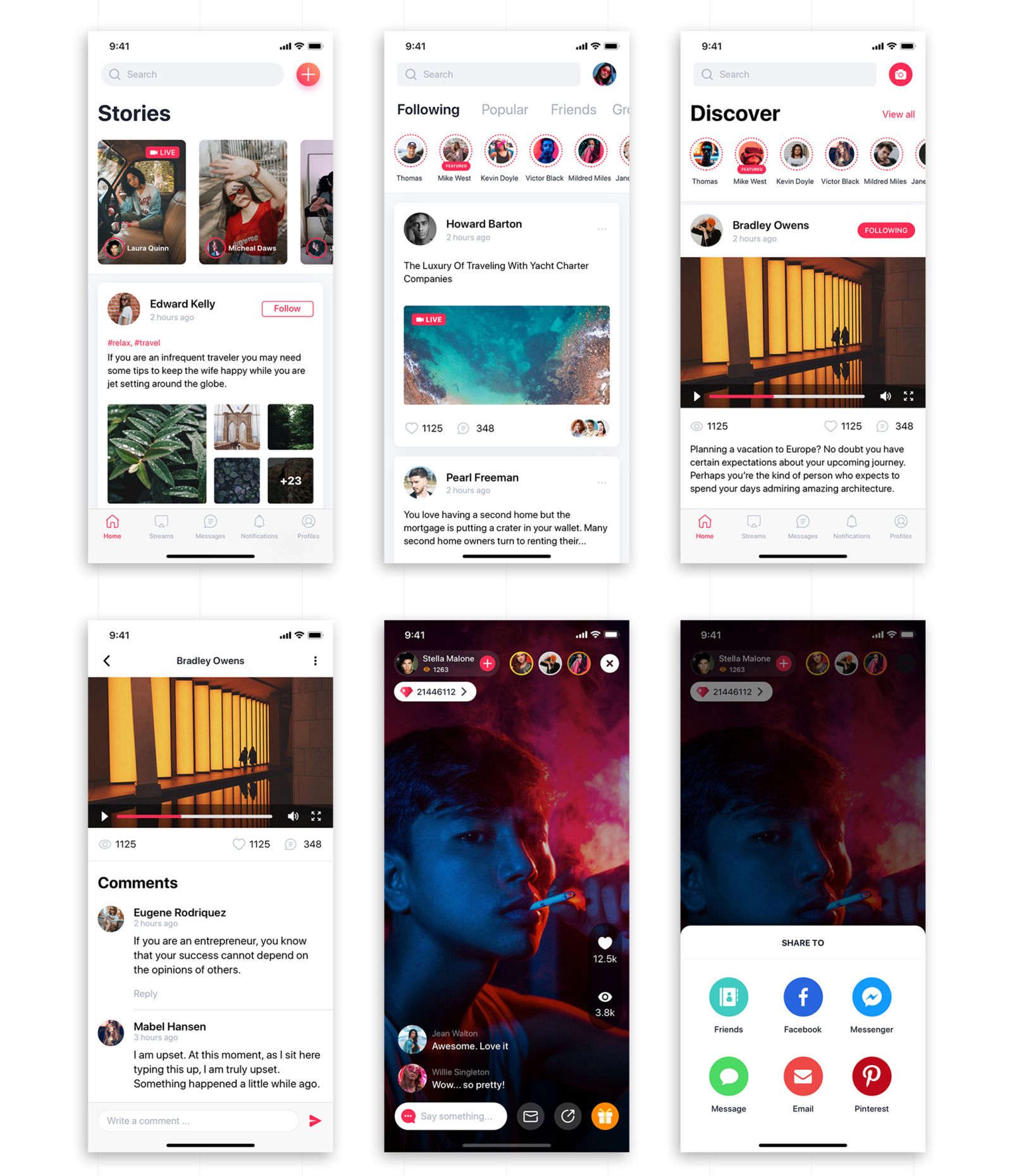 Jazam - Social mobile app UI Kit