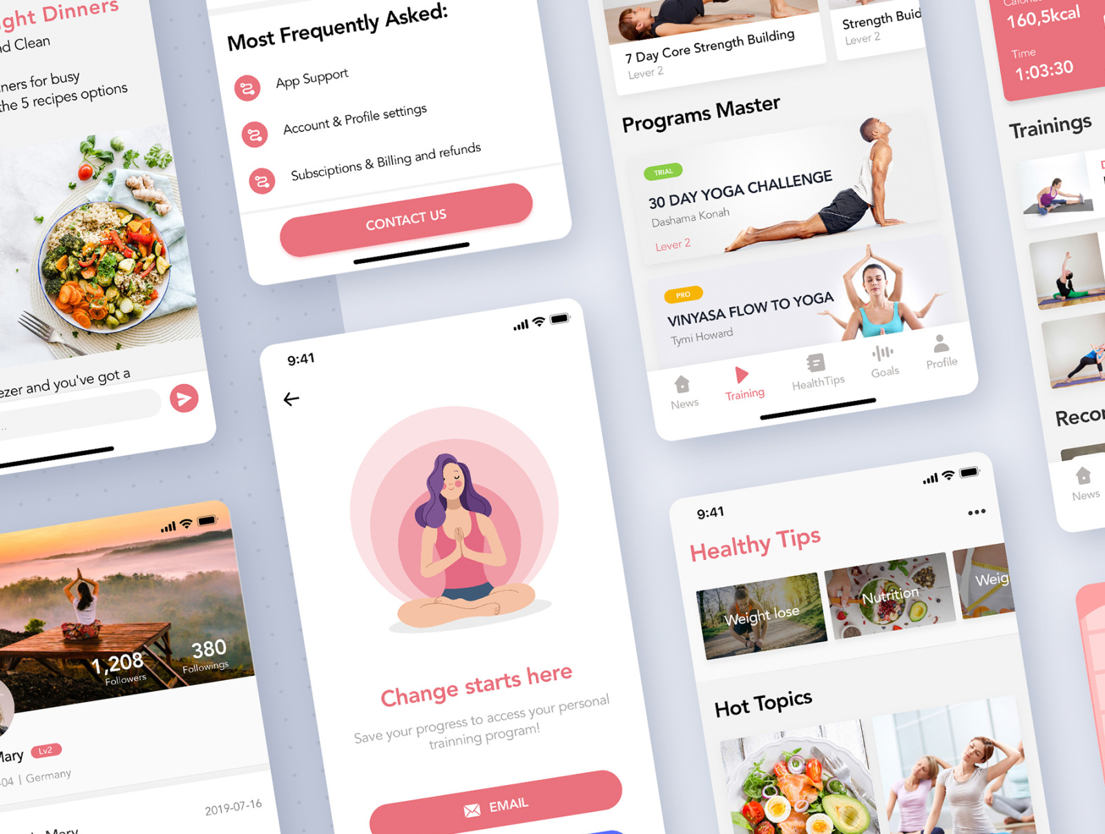 Yoga Fitness App UI Kit