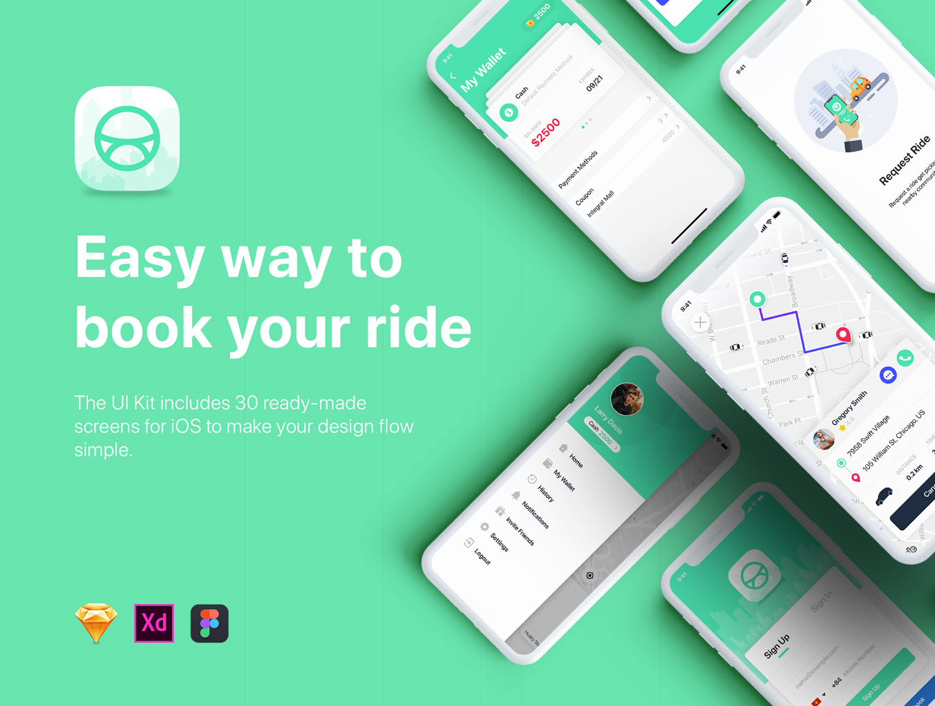 Taxi Booking App UI Kit Taxi Booking App UI Kit