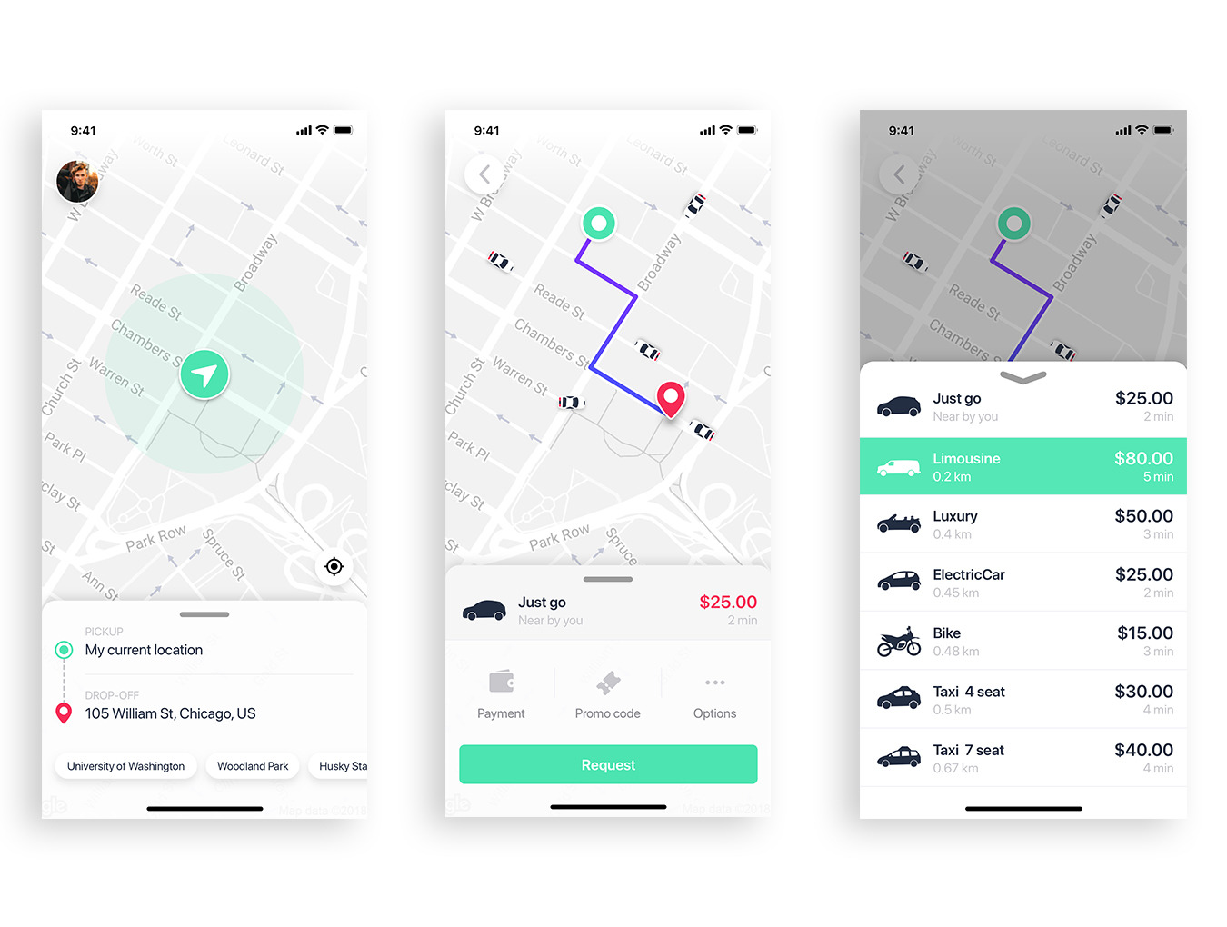 Taxi Booking App UI Kit