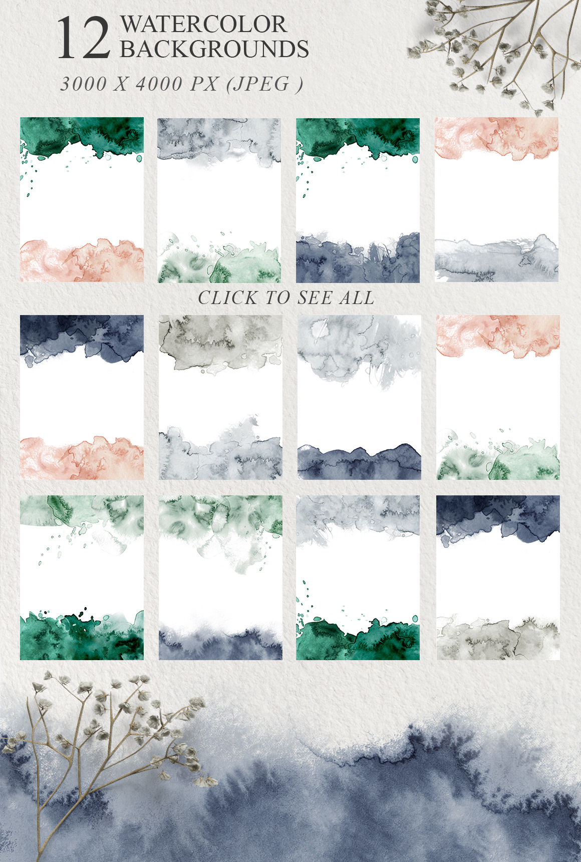 Elegant Watercolor Backgrounds Elegant Watercolor Backgrounds