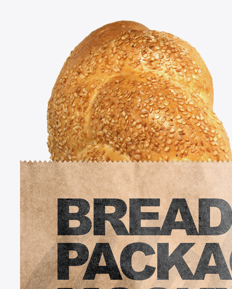 Kraft Bag With Bread Mockup