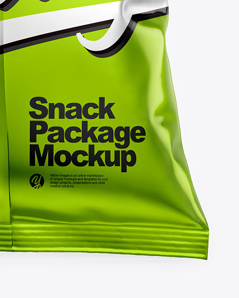 Metallic Snack Package Mockup - Back View