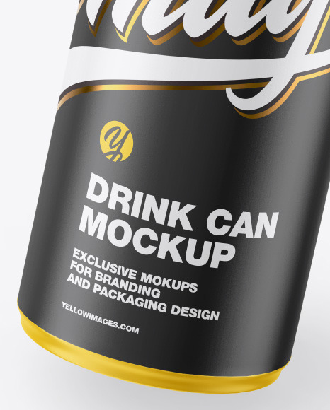 Matte Drink Can Mockup