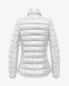 Glossy Women's Down Jacket Mockup - Back View