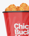 Glossy Bucket With Chicken Mockup