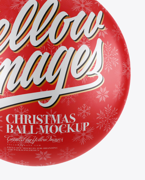 Glossy Christmas Ball Mockup