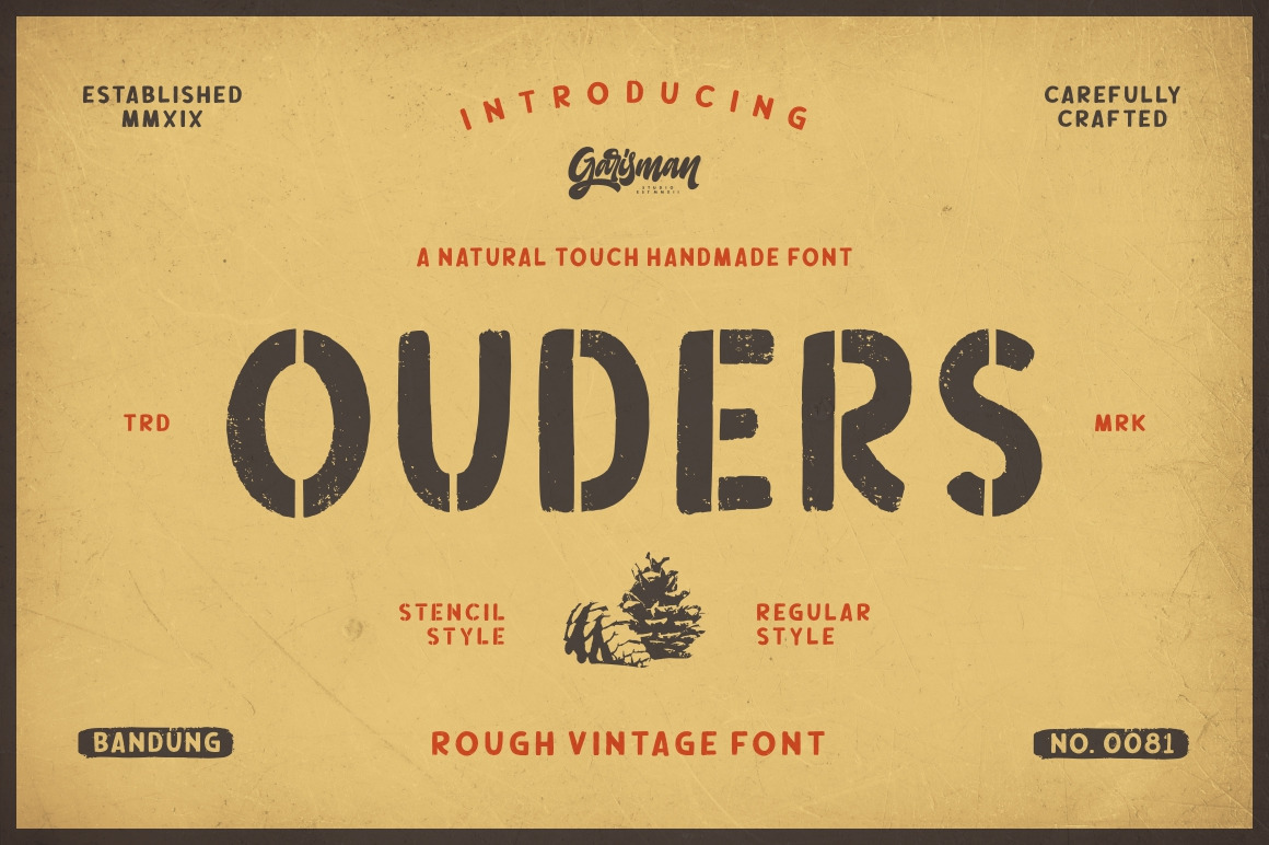 Ouders - Stencil and Regular Font