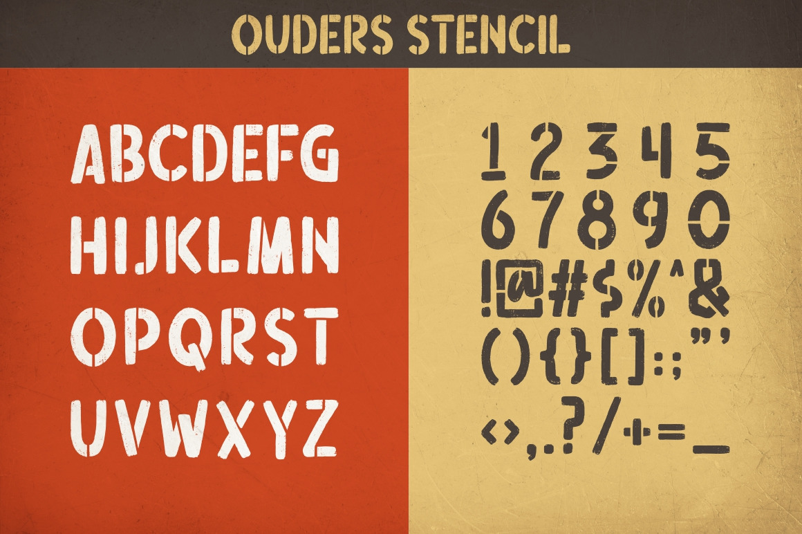 Ouders - Stencil and Regular Font