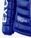 Glossy Women's Down Jacket Mockup - Front Half Side View