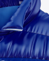 Glossy Women's Down Jacket Mockup - Front Half Side View