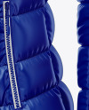 Glossy Women's Down Jacket Mockup - Front Half Side View