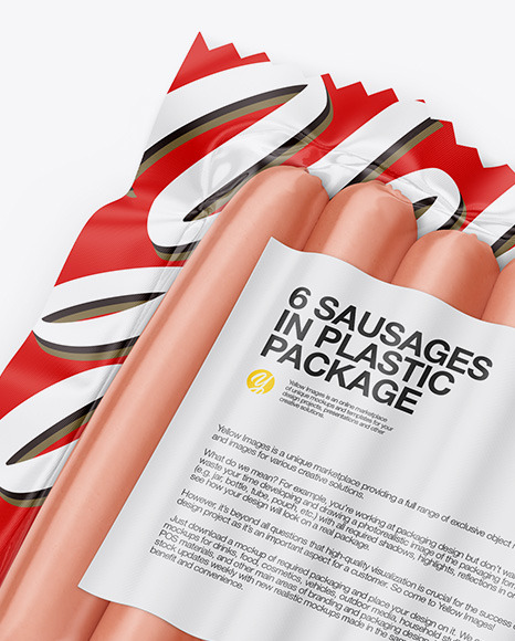 6 Sausages Pack Mockup - Half Side View