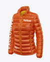 Matte Women's Down Jacket Mockup - Front Half Side View