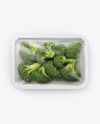 Plastic Tray With Broccoli Mockup