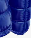 Glossy Women's Down Jacket Mockup - Back Half Side View