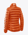 Matte Women's Down Jacket Mockup - Back Half Side View