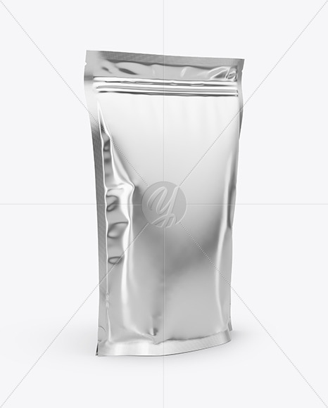 Glossy Metallic Stand Up Pouch Mockup