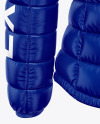 Glossy Women's Down Jacket w/Hood Mockup - Back View