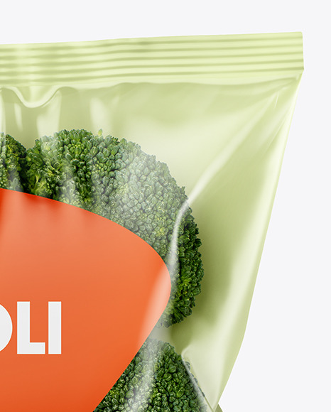 Plastic Bag With Broccoli Mockup