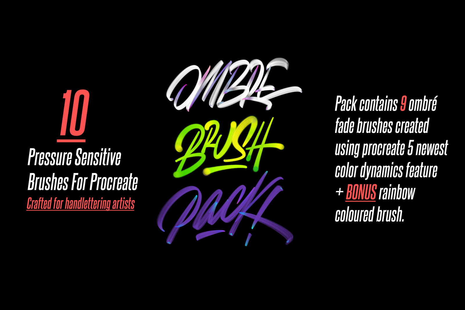 9 Ombré Brushes + Bonus Brush For Procreate 5 9 Ombré Brushes + Bonus Brush For Procreate 5