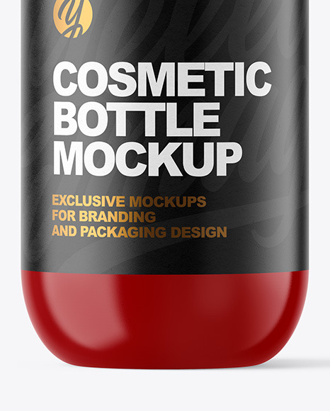Glossy Cosmetic Bottle with Pump Mockup Glossy Cosmetic Bottle with Pump Mockup