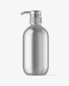 Metallic Cosmetic Bottle with Pump Mockup