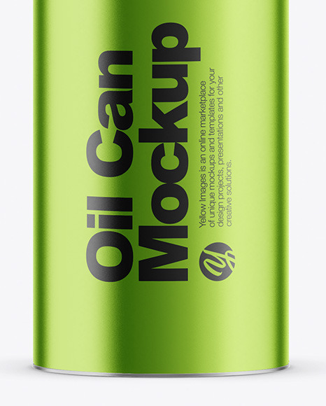 Metallic Oil Tin Can Mockup