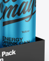 Box w/ Matte Metallic Cans Mockup