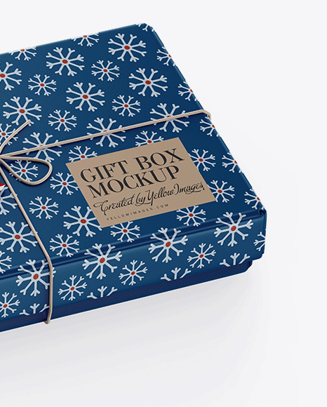 Matte Gift Box w/ Label Mockup