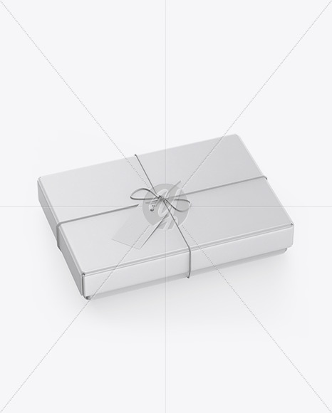 Matte Gift Box w/ Label Mockup