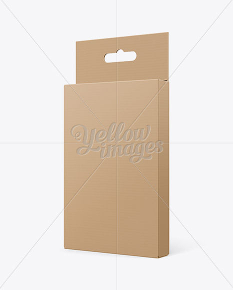 Kraft Paper Box Mockup - Halfside View