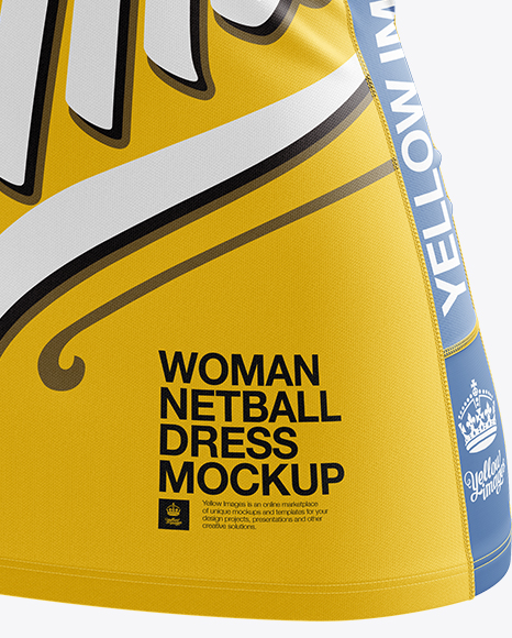 Tight Fit Netball Dress HQ Mockup - Halfside View - Free Download