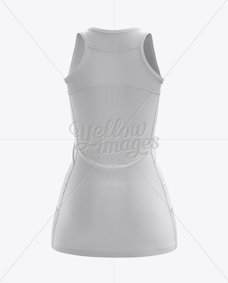 Tight Fit Netball Dress HQ Mockup - Back View