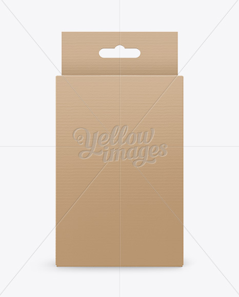 Kraft Paper Box Mockup - Front View