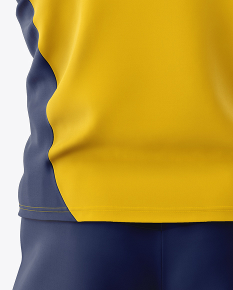 Men’s Rugby Kit with V-Neck Jersey Mockup - Back View