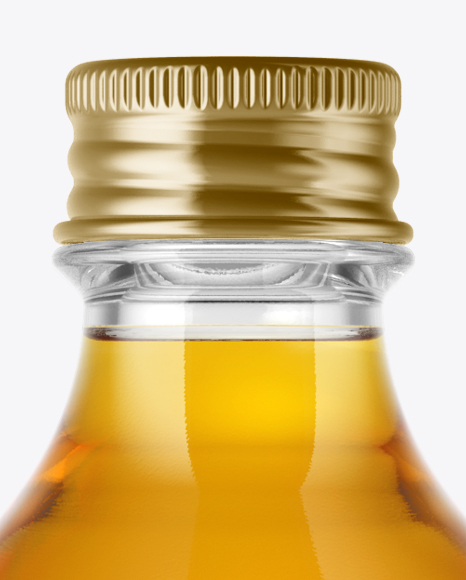 Clear Glass Apple Juice Bottle Mockup